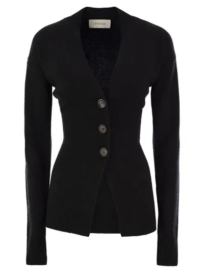 Sportmax Gondola Wool And Cashmere Cardigan In Black