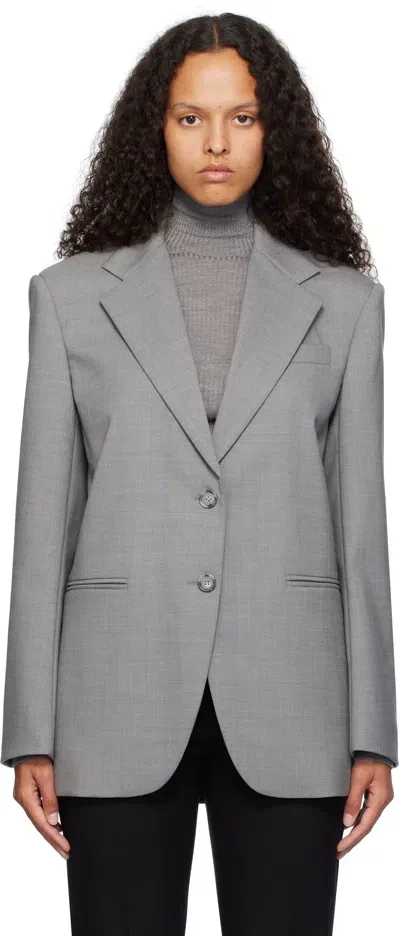 Sportmax Gray Baffo Blazer In 016 Light Grey