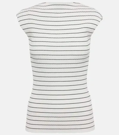 Sportmax Hans Striped Cotton Top In White