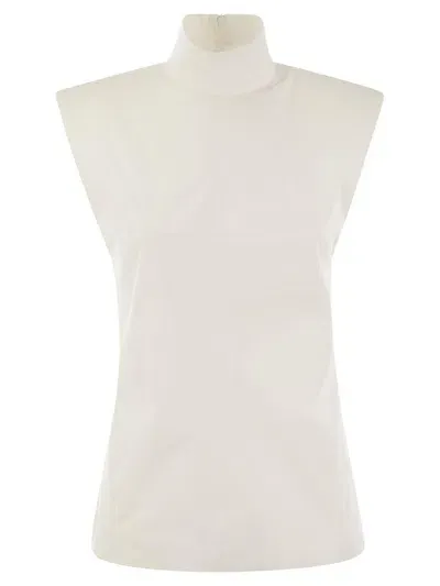 Sportmax High Neck Short In White