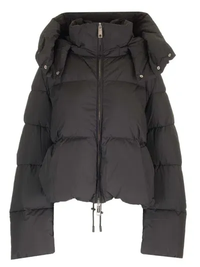 Sportmax High Neck Zip-up Jacket In Black