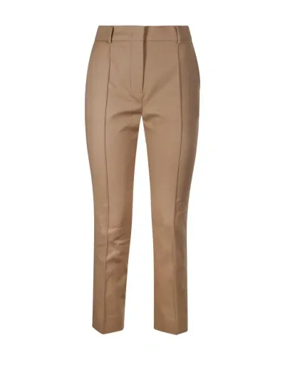 Sportmax High Waist Straight Leg Trousers In Beige