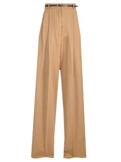 Sportmax Kiens12 Belted Wide Leg Pants In Biscotto