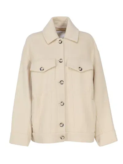 Sportmax Laccio Virgin Wool Jacket In Beige