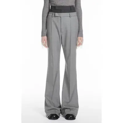 Sportmax Lince Stretch Wool Flared Pants In Grey