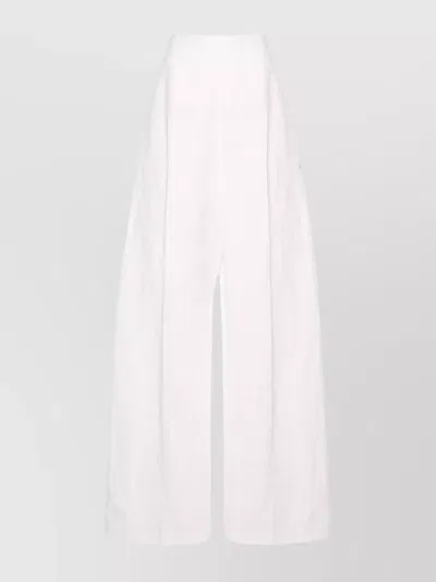 Sportmax Wide-leg Cotton Trousers In White