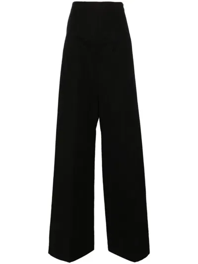 Sportmax High Waist Straight Leg Trousers In Black