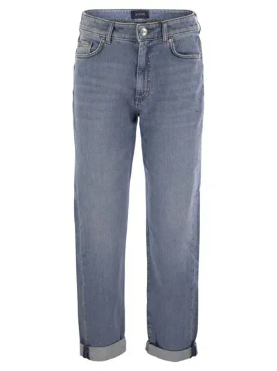 Sportmax Logo Patch Straight Leg Jeans In Blue