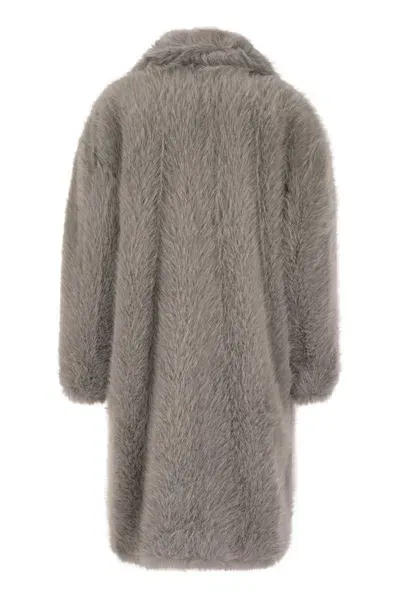 Sportmax Manico - Coat In Faux Fur In Gray