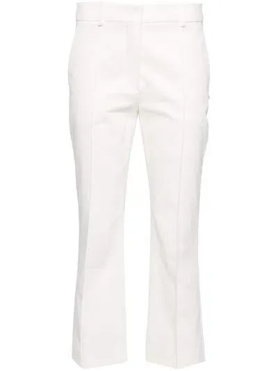 Sportmax Mid-rise Cropped Trousers In Neutrals