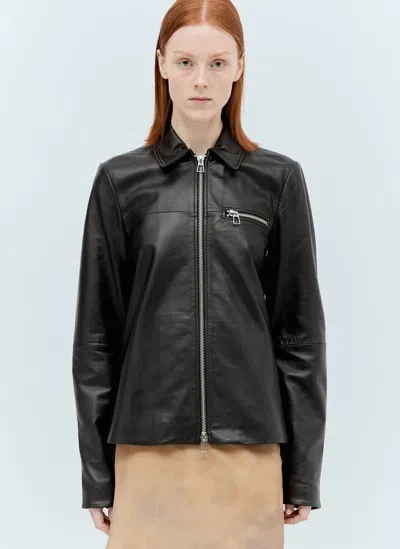 Sportmax Nappa Leather Jacket In Nero