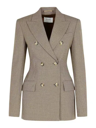 Sportmax Ocroma Brown Wool Blend Blazer In Marrón