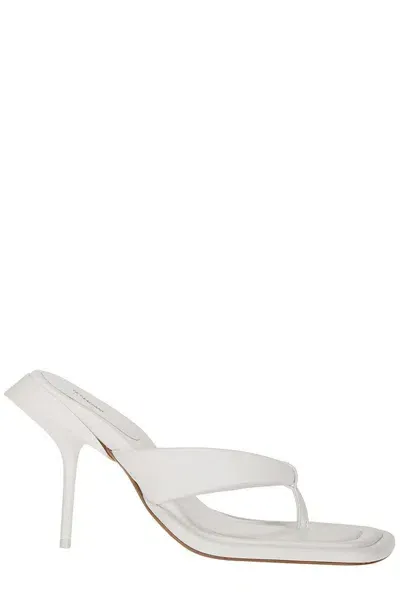 Sportmax Open Toe Heeled Sandals In White