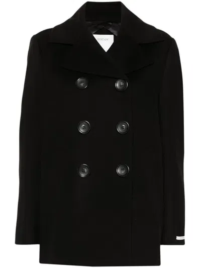 Sportmax Pre Wool Double Breasted Coat In Black