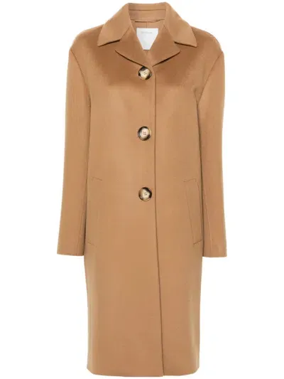 Sportmax Pre Wool Midi Coat In Gold