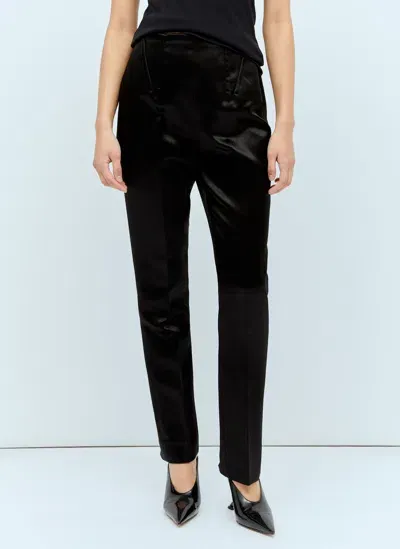 Sportmax Satin Tailored Pants In Black