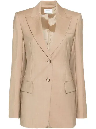 Sportmax Single-breasted Blazer In Neutrals