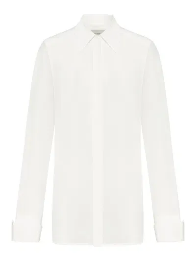 Sportmax Slim Fit Silk Shirt In White