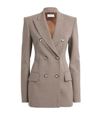 Sportmax Stretch-gabardine Double-breasted Blazer In Beige