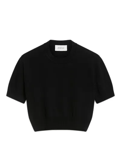 Sportmax T-shirt Premier In Maglia Di Viscosa Stretch In Black