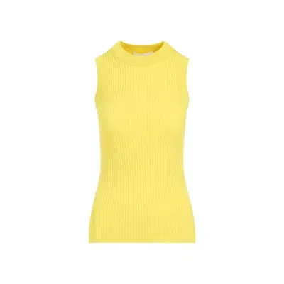 Sportmax Toledo Ribbed Yellow Cotton Top