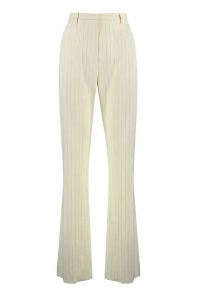 Sportmax Tritone Pinstriped Trousers In Panna