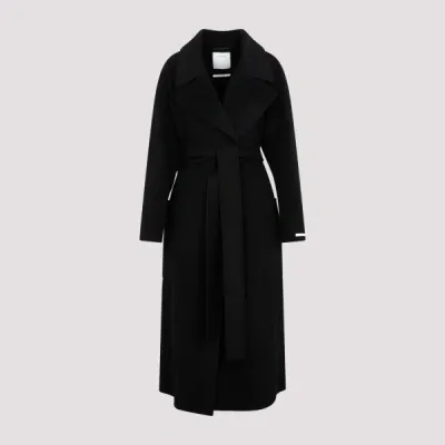 Sportmax Veleno Long Coat In Black