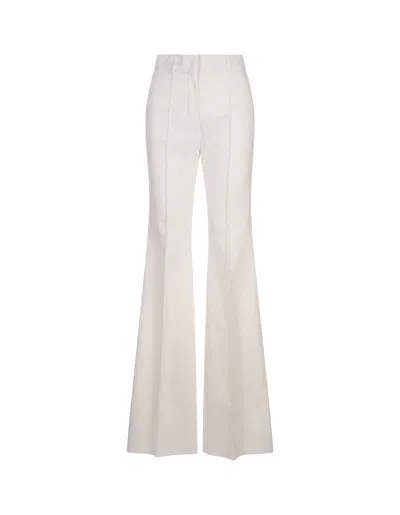 Sportmax White Norcia Trousers In Milk