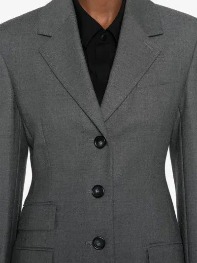 Sportmax Wool Single-breasted Jacket In Grey