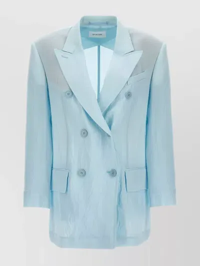 Sportmax Zelig Double-breasted Jacket In Light Blue