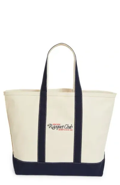 Sporty And Rich Sporty & Rich 94 Racquet Club Cotton Tote In 30 Natural