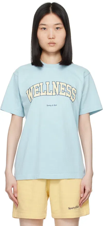 Sporty And Rich Sporty & Rich Wellness Ivy Cotton Graphic T-shirt In 317 China Blue