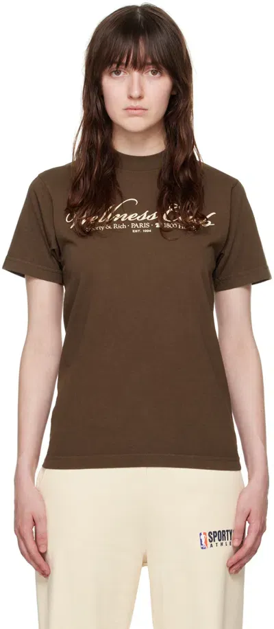 Sporty And Rich Brown '1800 Health' T-shirt In Chocolate