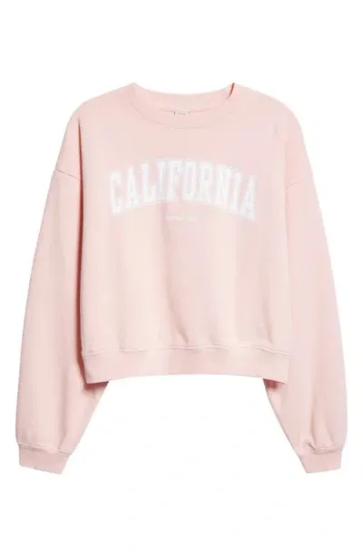 Sporty And Rich Sporty & Rich California Crewneck Crop Sweatshirt In Ballet