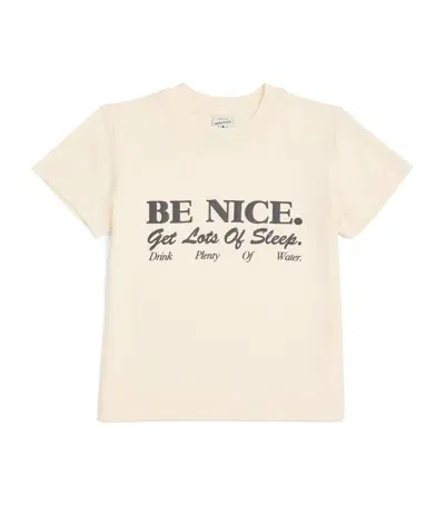 Sporty And Rich Kids' Cotton Be Nice T-shirt In Beige