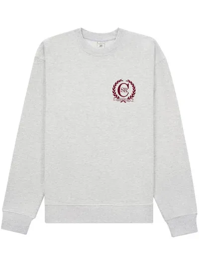 Sporty And Rich Crest Logo-print Sweatshirt In Grey