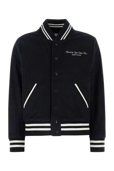 Sporty And Rich Faubourg Wool Varsity Jacket In Blue