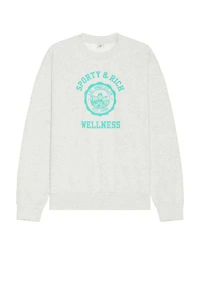 Sporty And Rich Emblem Crewneck In Heathery Grey