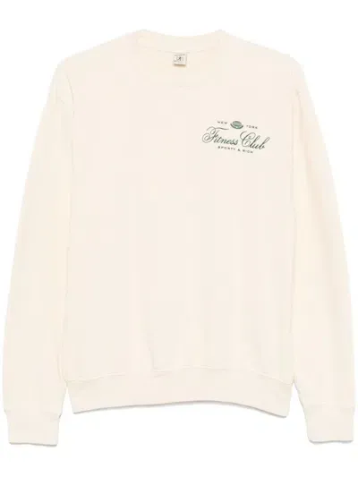 Sporty And Rich Fitness World Sweatshirt In Neutrals