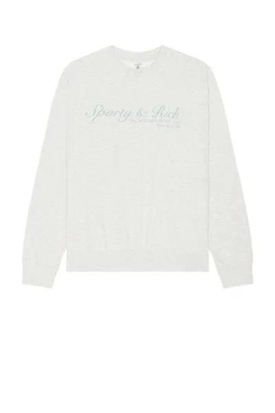 Sporty And Rich French Crewneck In Heather Grey