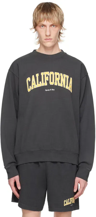 Sporty And Rich Gray 'california' Sweatshirt In Faded Black