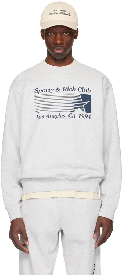 Sporty And Rich Starter Logo-print Sweatshirt In Grey