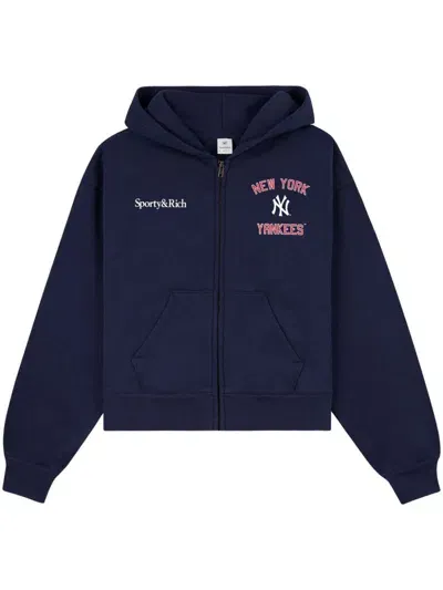 Sporty And Rich Home Run Hoodie In Blue