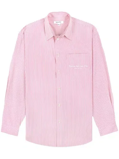 Sporty And Rich Hotel Du Cap-embroidered Shirt In Pink