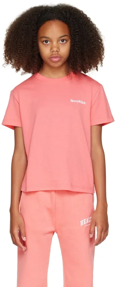 Sporty And Rich Kids Pink 'health Is Wealth' T-shirt In 6 Bubble Gum