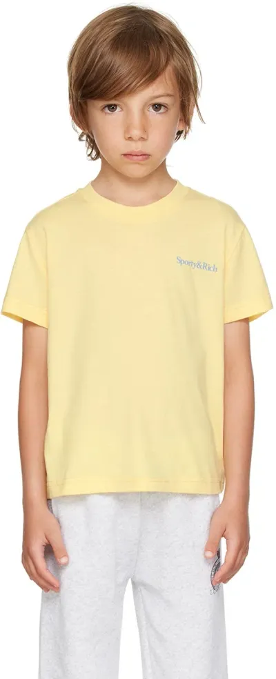 Sporty And Rich Kids Yellow 'eat More Veggies' T-shirt In 219 Almond