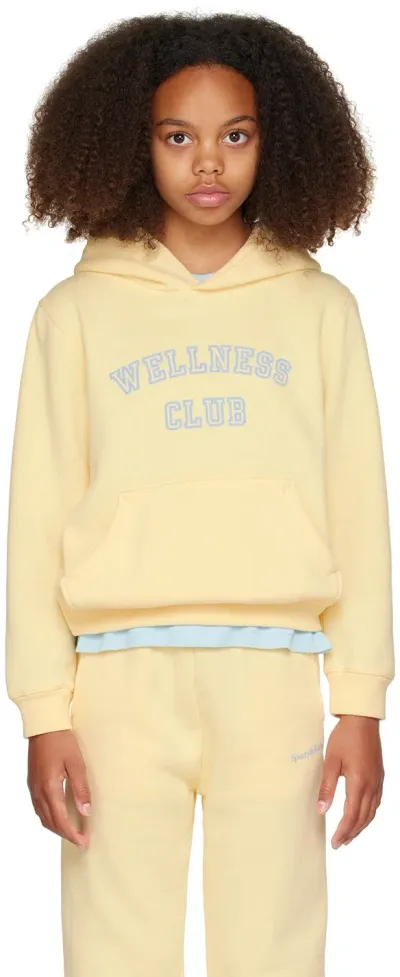 Sporty And Rich Kids Yellow 'wellness Club' Hoodie In 219 Almond