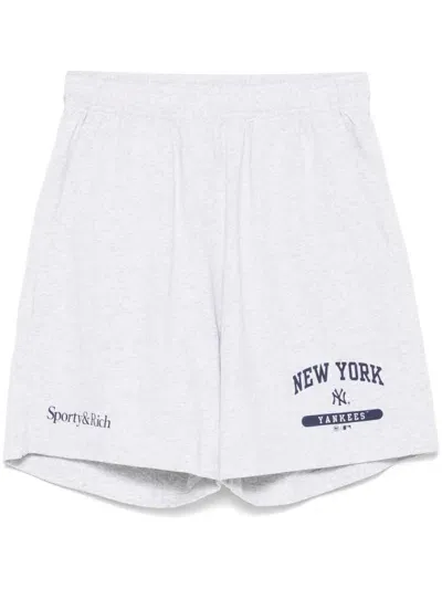 Sporty And Rich League Track Shorts In Grey