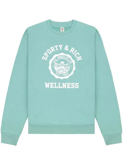 Sporty And Rich Logo-print Sweatshirt In Blue