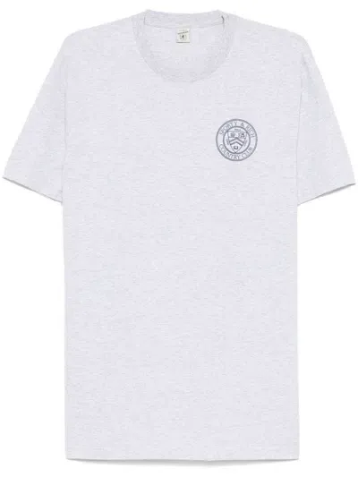 Sporty And Rich Logo-print T-shirt In Grey